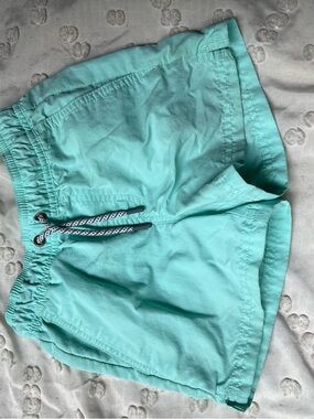 Kids Aqua/Turquoise Swim Trunks with Drawstring